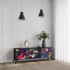 FESTIVE PLEASURES Móvel de TV com 2 Portas em Acabamento Preto