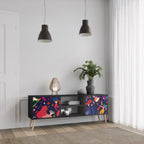 FESTIVE PLEASURES Móvel de TV com 2 Portas em Acabamento Preto