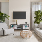 VELVET CROSSING Móvel de TV com 2 Portas em Acabamento Preto