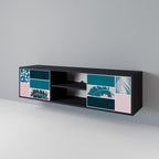 COMBINATION OF SHAPES Móvel de TV com 2 Portas em Acabamento Preto