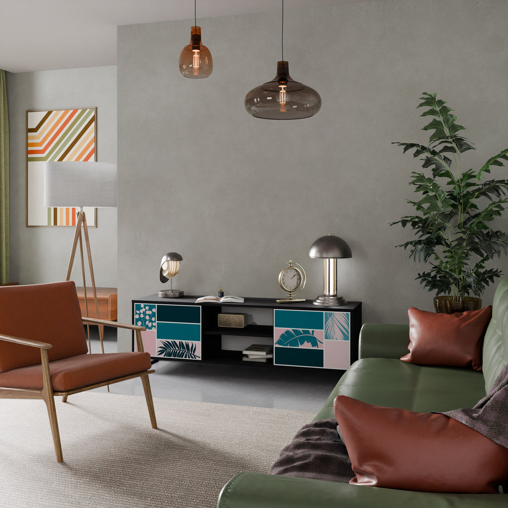 COMBINATION OF SHAPES Móvel de TV com 2 Portas em Acabamento Preto