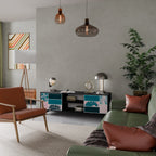 COMBINATION OF SHAPES Móvel de TV com 2 Portas em Acabamento Preto