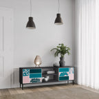 COMBINATION OF SHAPES Móvel de TV com 2 Portas em Acabamento Preto