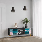 COMBINATION OF SHAPES Móvel de TV com 2 Portas em Acabamento Preto