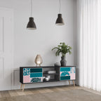 COMBINATION OF SHAPES Móvel de TV com 2 Portas em Acabamento Preto