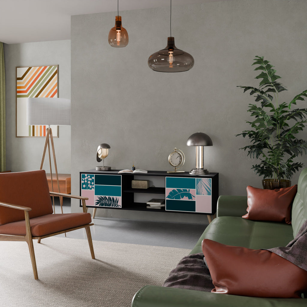 COMBINATION OF SHAPES Móvel de TV com 2 Portas em Acabamento Preto