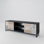 TROPICAL SHAPES 2-Door TV Stand in Black Finish