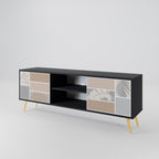 TROPICAL SHAPES 2-Door TV Stand in Black Finish