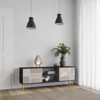 TROPICAL SHAPES 2-Door TV Stand in Black Finish