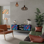 CACTUS VIBES Móvel de TV com 2 Portas em Acabamento Preto