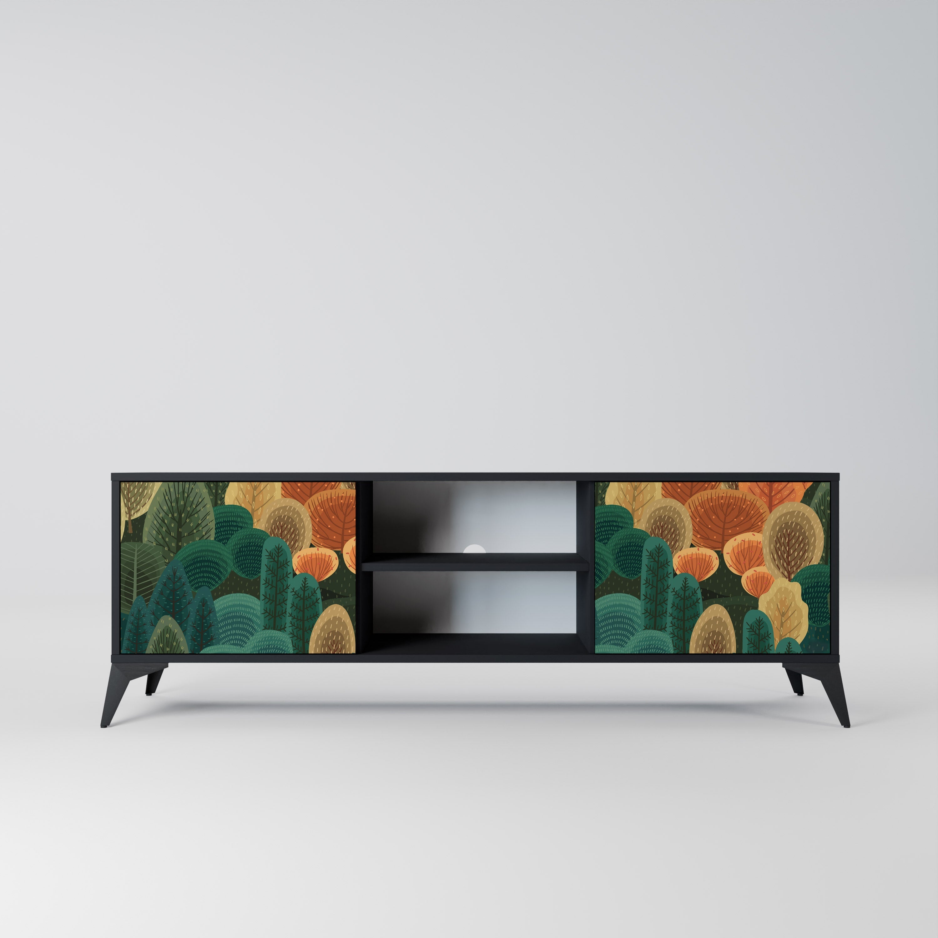 AUTUMN KALEIDOSCOPE Móvel de TV com 2 Portas em Acabamento Preto