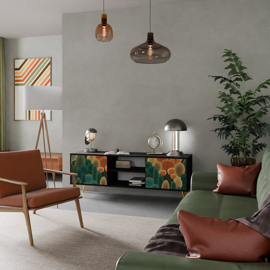 AUTUMN KALEIDOSCOPE Móvel de TV com 2 Portas em Acabamento Preto