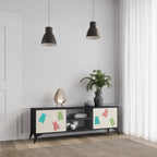 GUMMY BEARS Móvel de TV com 2 Portas em Acabamento Preto