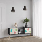 GUMMY BEARS Móvel de TV com 2 Portas em Acabamento Preto