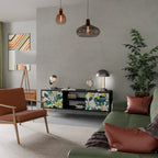 LEMON TREE Móvel de TV com 2 Portas em Acabamento Preto