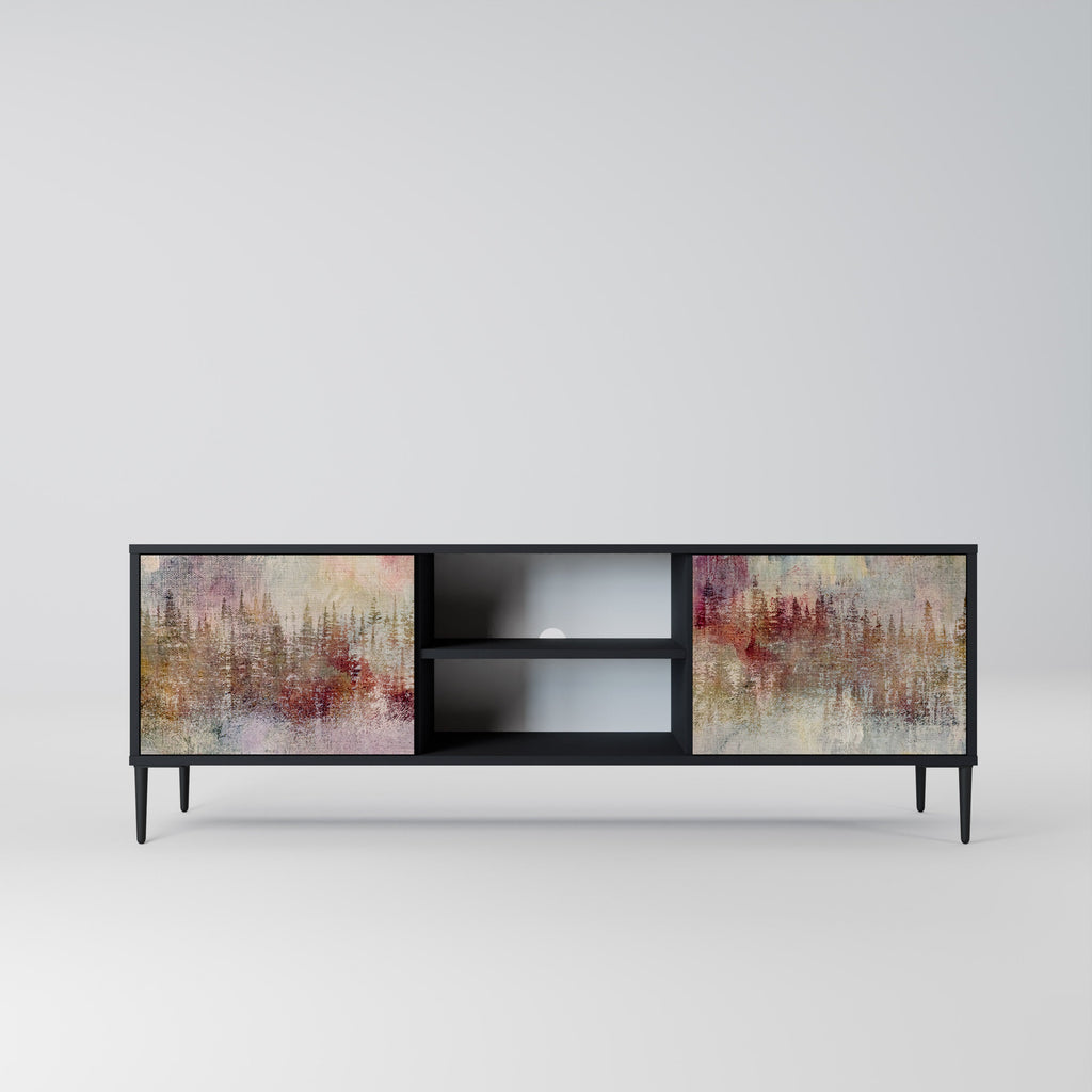 VEILED SUMMIT Móvel de TV com 2 Portas em Acabamento Preto