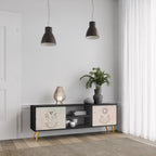 DELICATE BEAUTY Móvel de TV com 2 Portas em Acabamento Preto