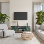 ROYAL GREEN Móvel de TV com 2 Portas em Acabamento Preto