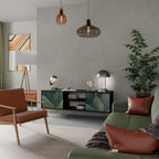 ROYAL GREEN Móvel de TV com 2 Portas em Acabamento Preto