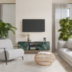 ROYAL GREEN Móvel de TV com 2 Portas em Acabamento Preto