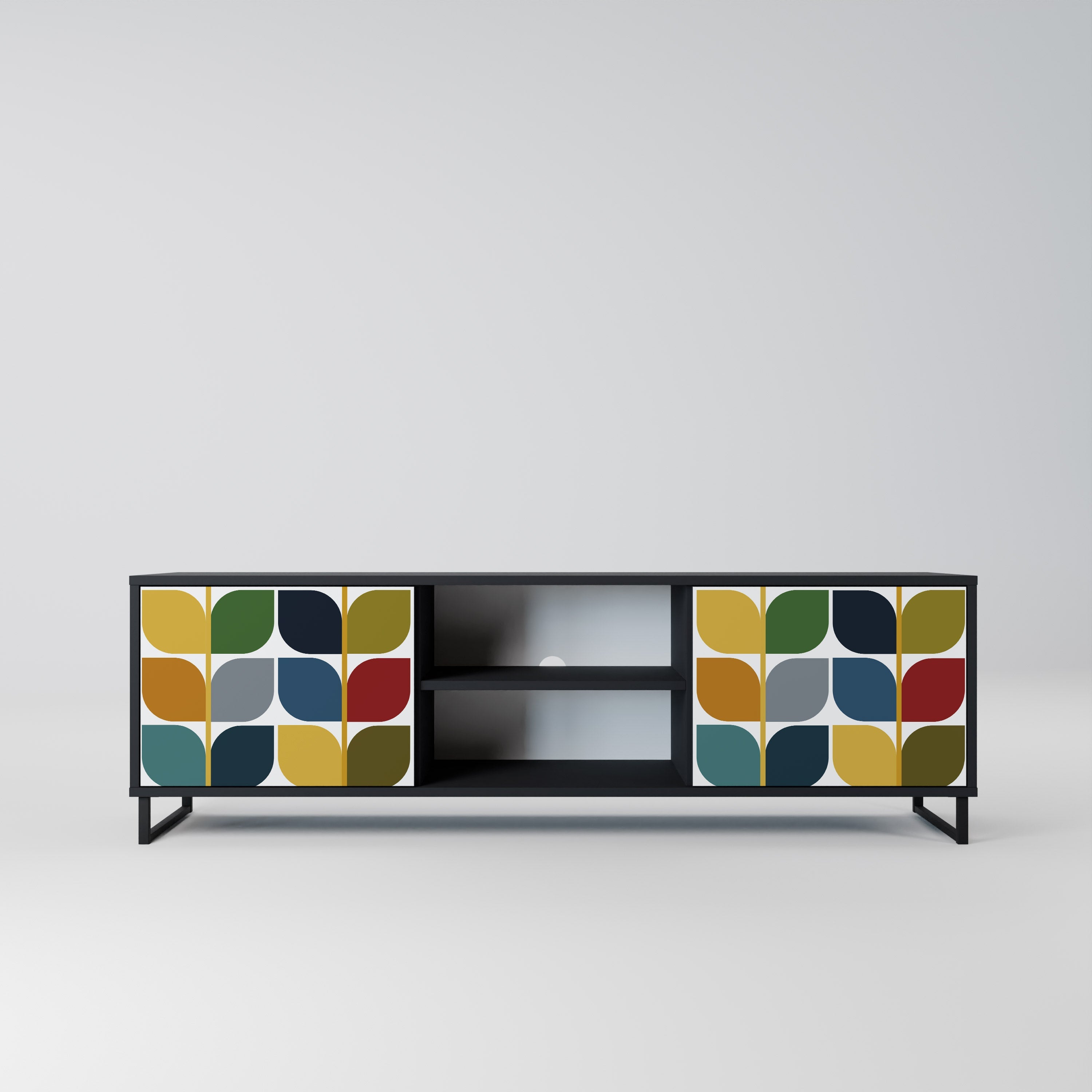 WEIGHTLESS HOURS Móvel de TV com 2 Portas em Acabamento Preto