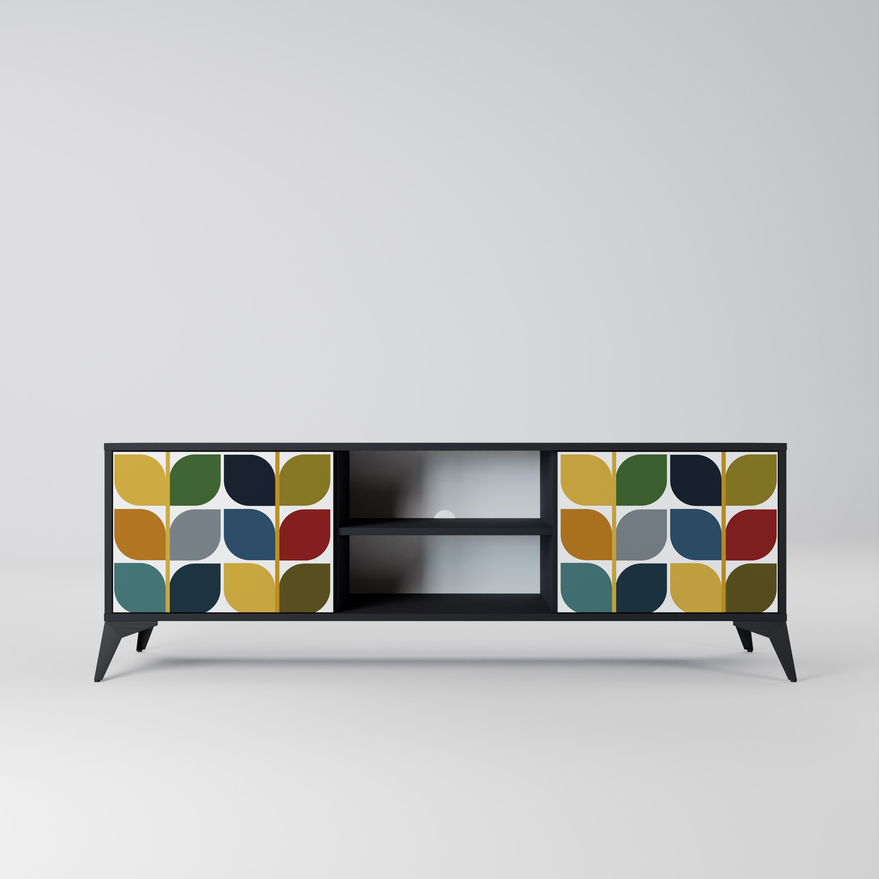 WEIGHTLESS HOURS Móvel de TV com 2 Portas em Acabamento Preto