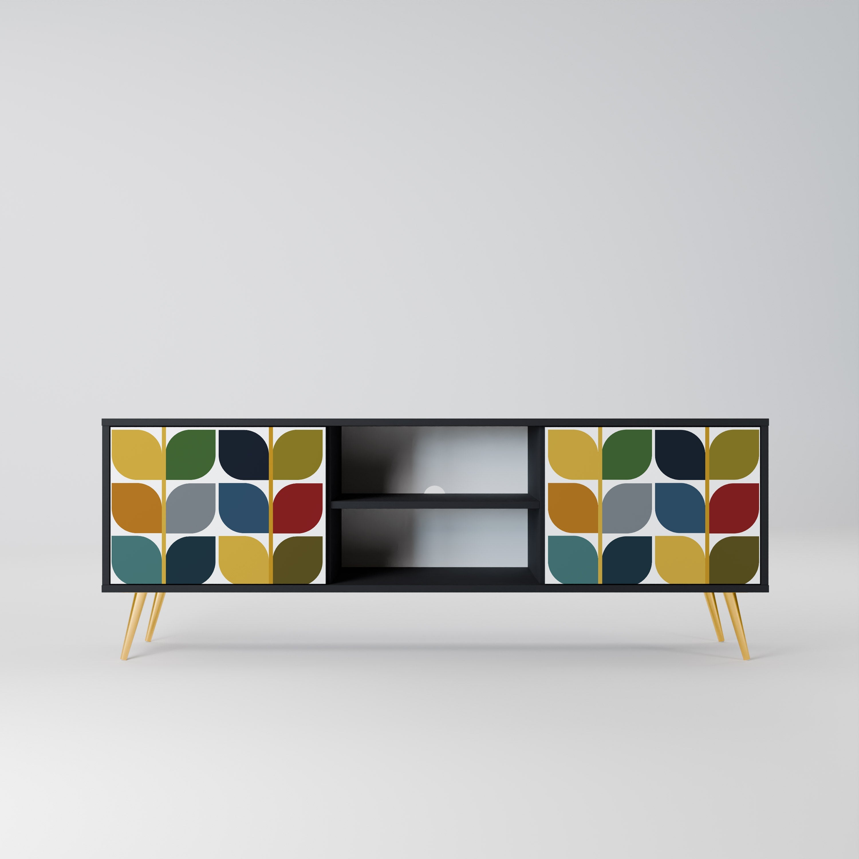 WEIGHTLESS HOURS Móvel de TV com 2 Portas em Acabamento Preto