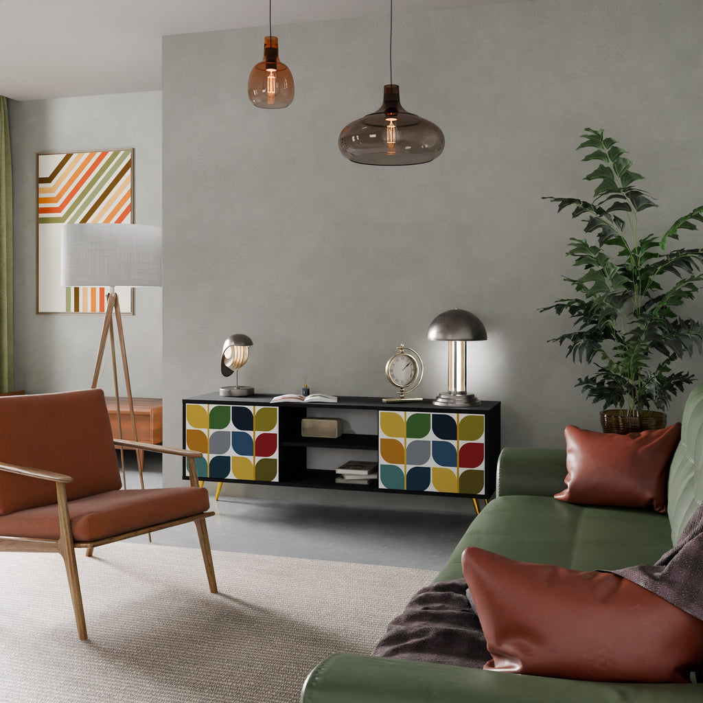 WEIGHTLESS HOURS Móvel de TV com 2 Portas em Acabamento Preto