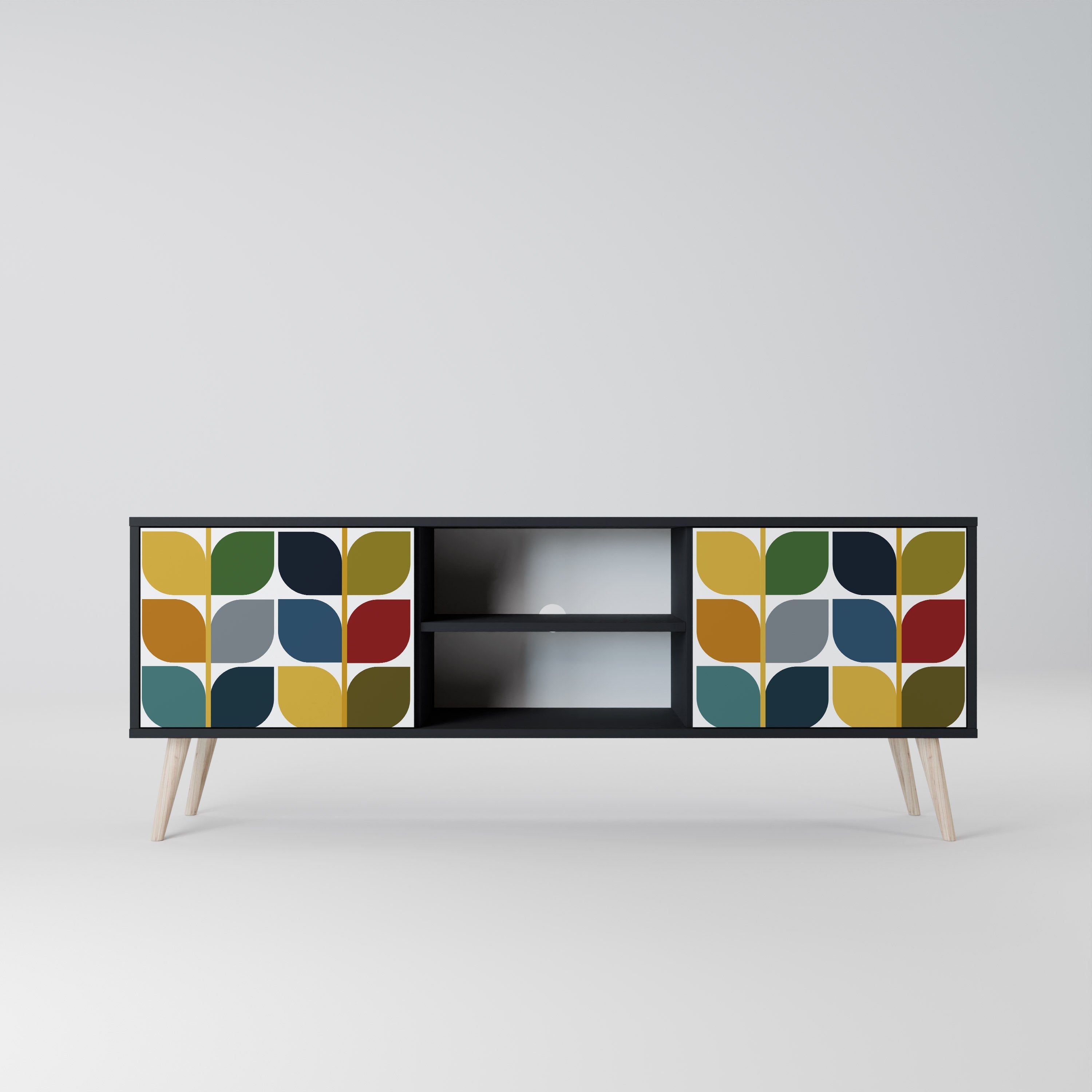 WEIGHTLESS HOURS Móvel de TV com 2 Portas em Acabamento Preto