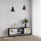 ELEGANT BOTANICS Móvel de TV com 2 Portas em Acabamento Preto