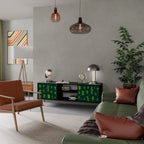 DESERT GREEN Móvel de TV com 2 Portas em Acabamento Preto