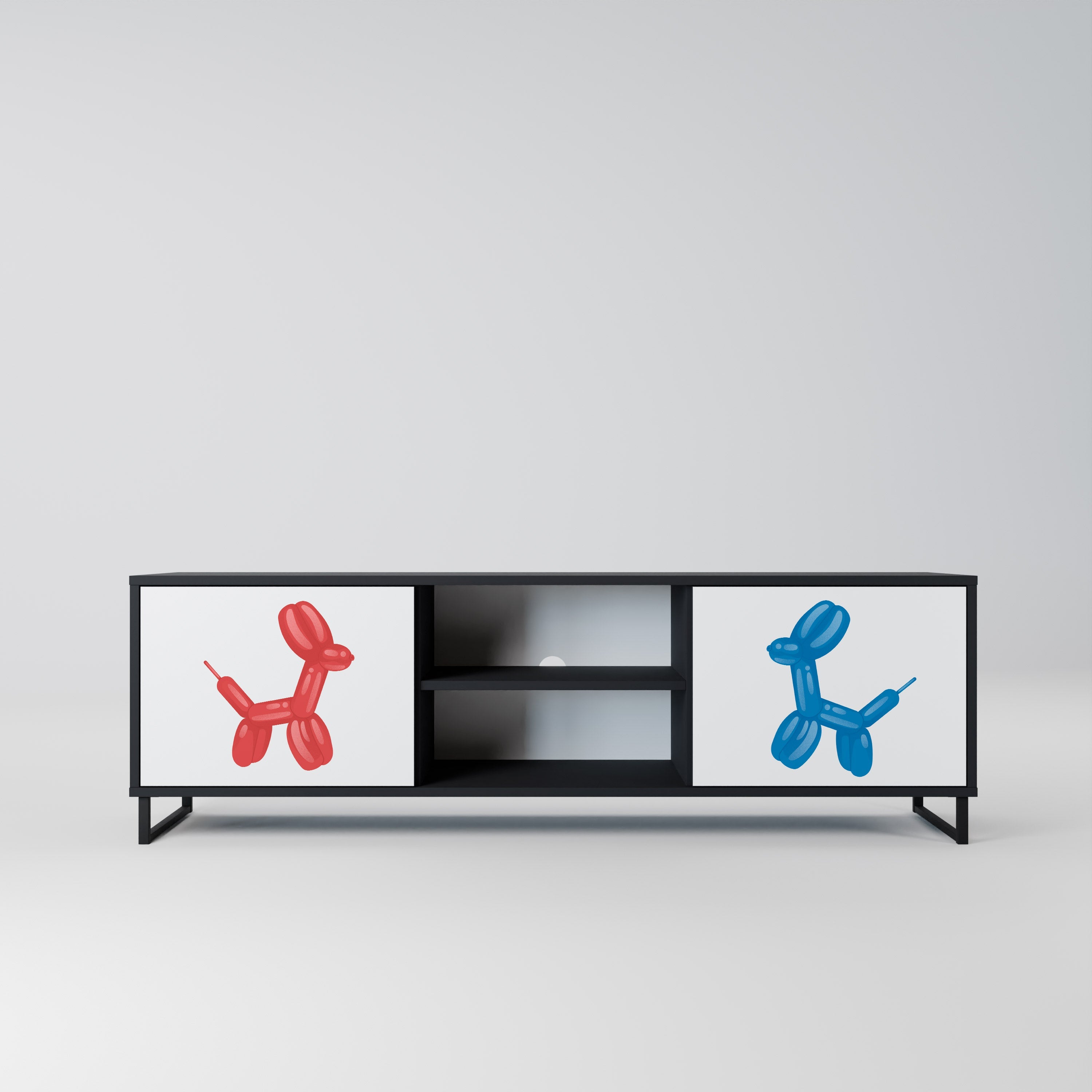 CHILDHOOD MEMORY Móvel de TV com 2 Portas em Acabamento Preto