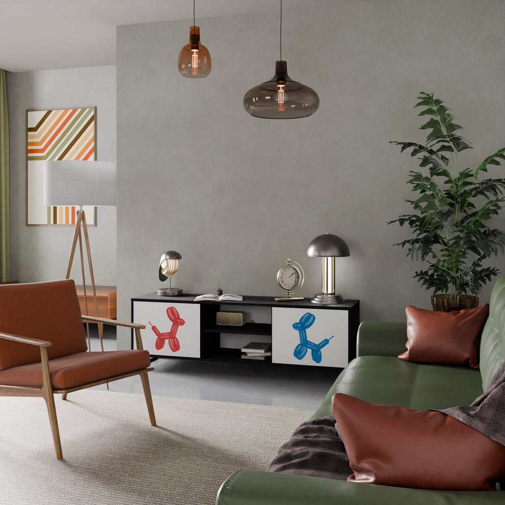 CHILDHOOD MEMORY Móvel de TV com 2 Portas em Acabamento Preto