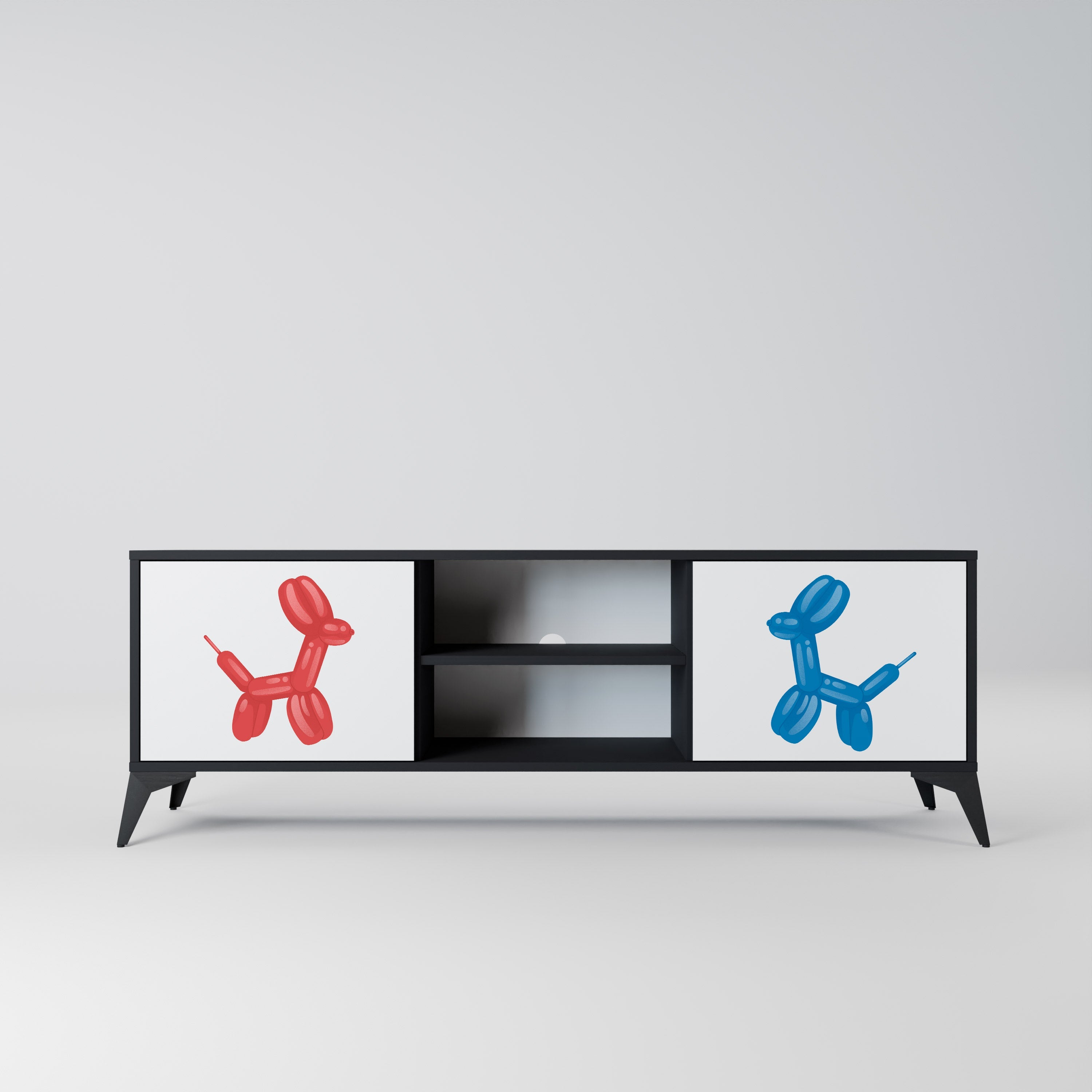 CHILDHOOD MEMORY Móvel de TV com 2 Portas em Acabamento Preto