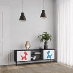 CHILDHOOD MEMORY Móvel de TV com 2 Portas em Acabamento Preto