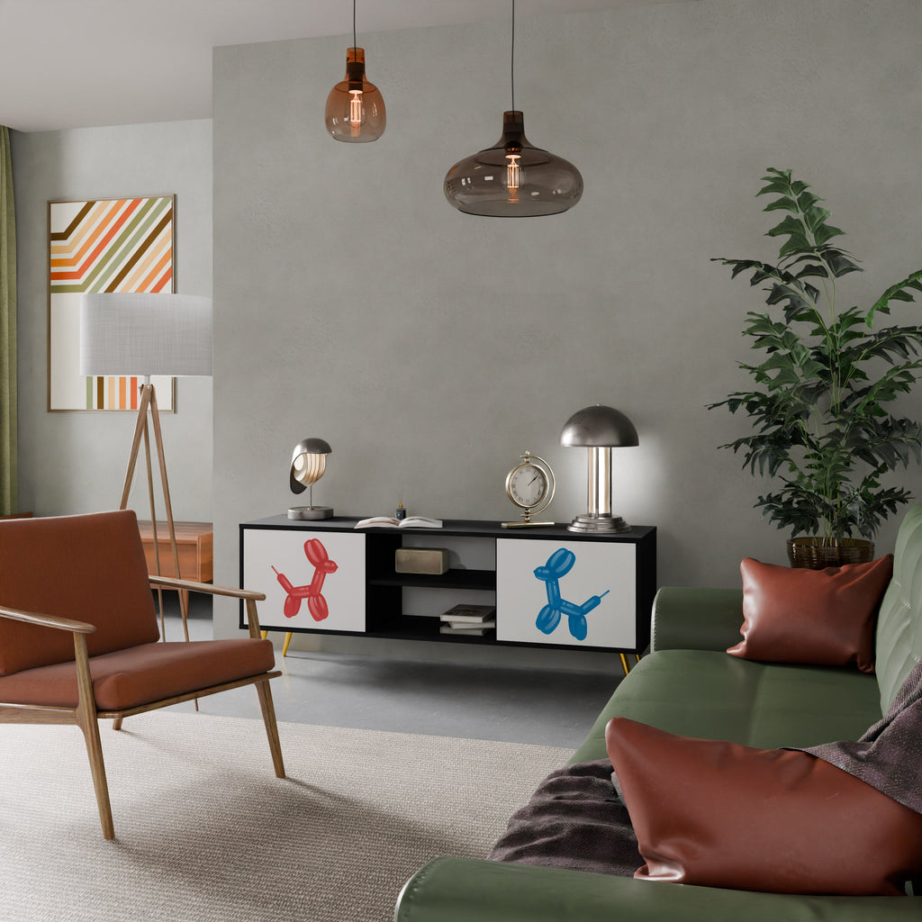 CHILDHOOD MEMORY Móvel de TV com 2 Portas em Acabamento Preto