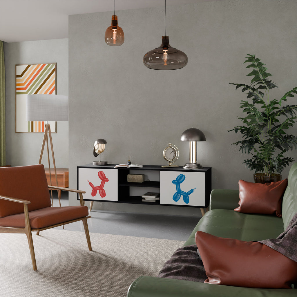 CHILDHOOD MEMORY Móvel de TV com 2 Portas em Acabamento Preto