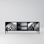 BIKE ENERGY Móvel de TV com 2 Portas em Acabamento Preto