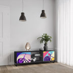 BIKE DREAMS Móvel de TV com 2 Portas em Acabamento Preto