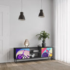 BIKE DREAMS Móvel de TV com 2 Portas em Acabamento Preto