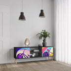 BIKE DREAMS Móvel de TV com 2 Portas em Acabamento Preto