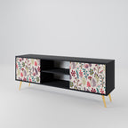 AUTUMN SUNDRIES Móvel de TV com 2 Portas em Acabamento Preto