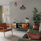 TRACES OF AUTUMN Móvel de TV com 2 Portas em Acabamento Preto