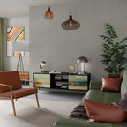 MORNING BY THE LAKE Móvel de TV com 2 Portas em Acabamento Preto