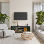 TROPICAL COMPOSITION Móvel de TV com 2 Portas em Acabamento Preto