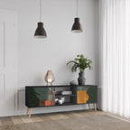 TROPICAL COMPOSITION Móvel de TV com 2 Portas em Acabamento Preto