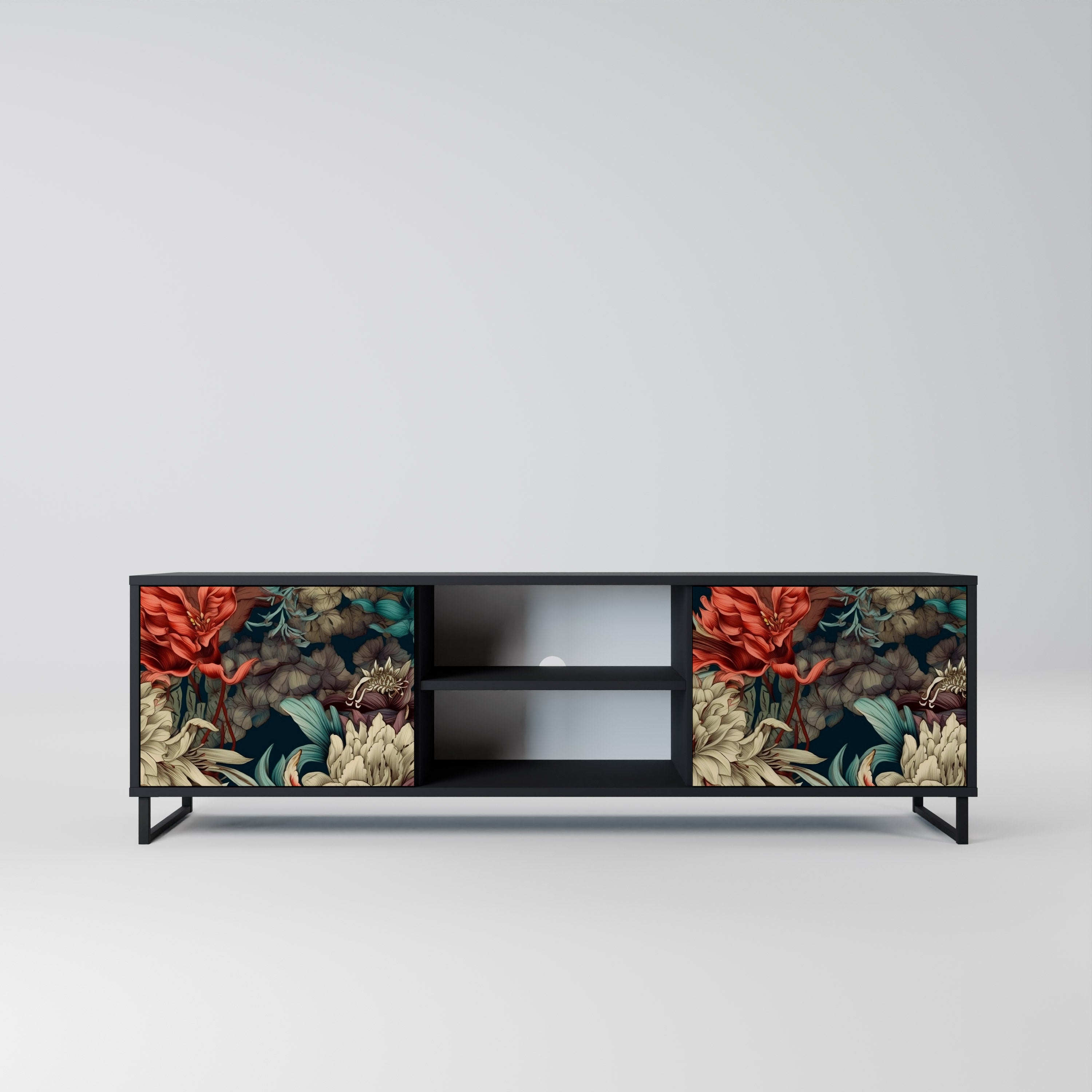 SPROUTING GRACE Móvel de TV com 2 Portas em Acabamento Preto