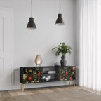 AVIAN GREENERY Móvel de TV com 2 Portas em Acabamento Preto