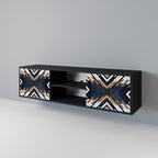 ARTFUL GEOMETRY Móvel de TV com 2 Portas em Acabamento Preto