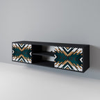 ARTISTIC GEOMETRY Móvel de TV com 2 Portas em Acabamento Preto